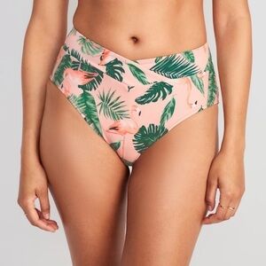 NWT! Birds in Paradise High-Waisted Cross-Front Bikini Swim Bottoms - Large 💎
